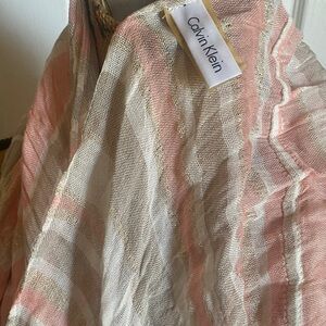 Calvin Klein Pink and Gold Sheer infinity Scarf